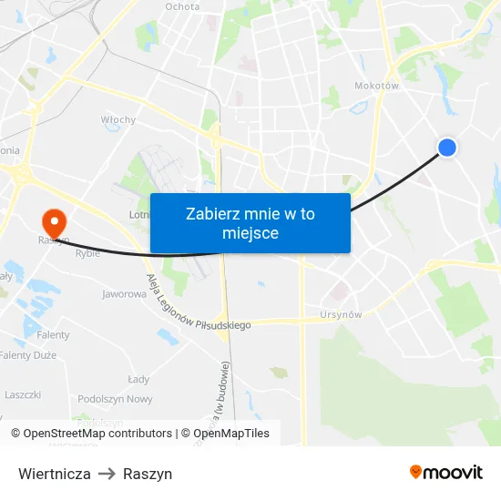 Wiertnicza to Raszyn map