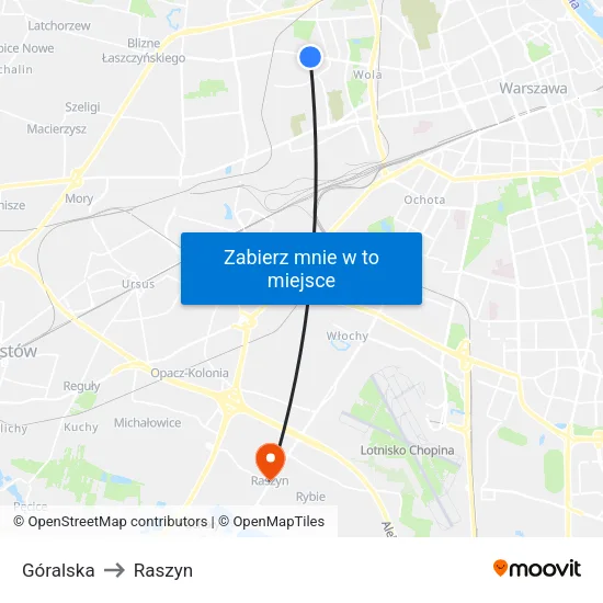 Góralska to Raszyn map