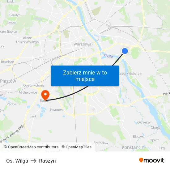 Os. Wilga to Raszyn map