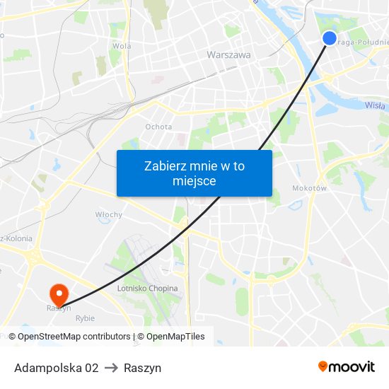 Adampolska 02 to Raszyn map