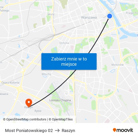 Most Poniatowskiego 02 to Raszyn map