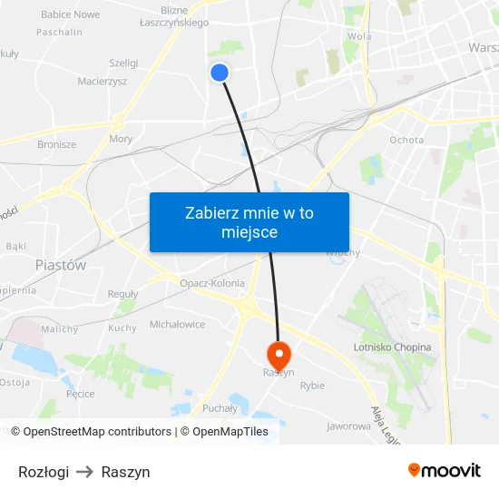 Rozłogi to Raszyn map