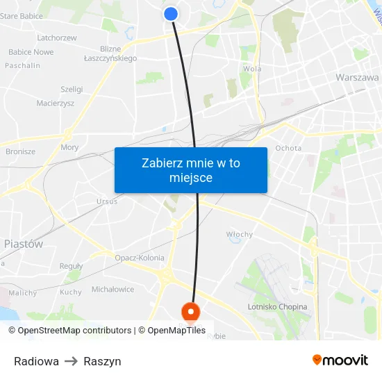 Radiowa to Raszyn map