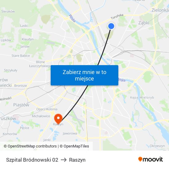 Szpital Bródnowski 02 to Raszyn map