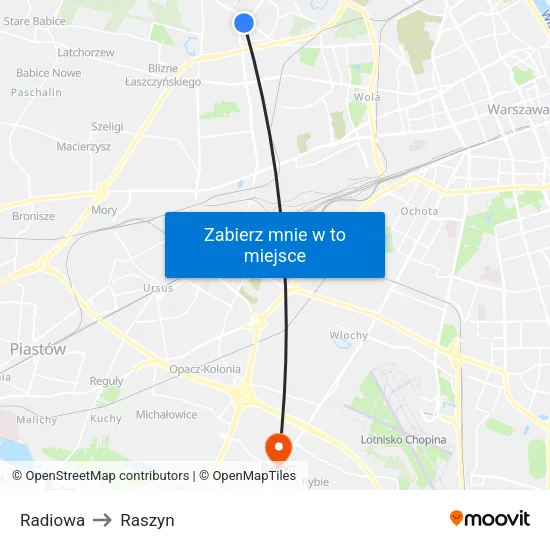 Radiowa to Raszyn map