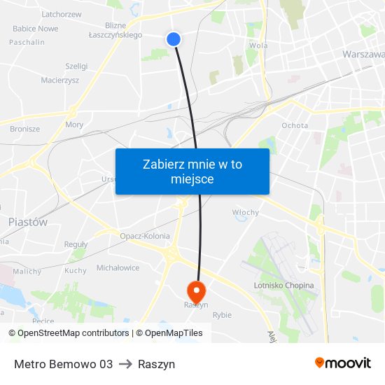 Metro Bemowo 03 to Raszyn map