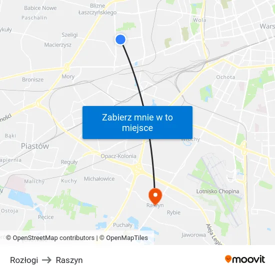 Rozłogi to Raszyn map