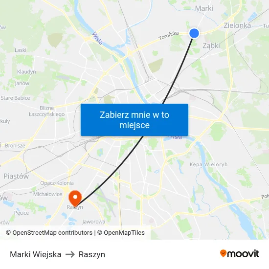 Marki Wiejska to Raszyn map