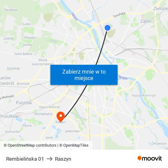 Rembielińska 01 to Raszyn map