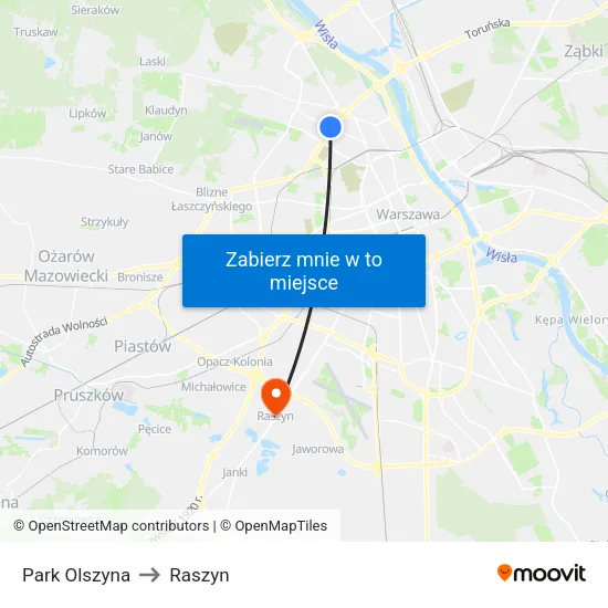 Park Olszyna to Raszyn map