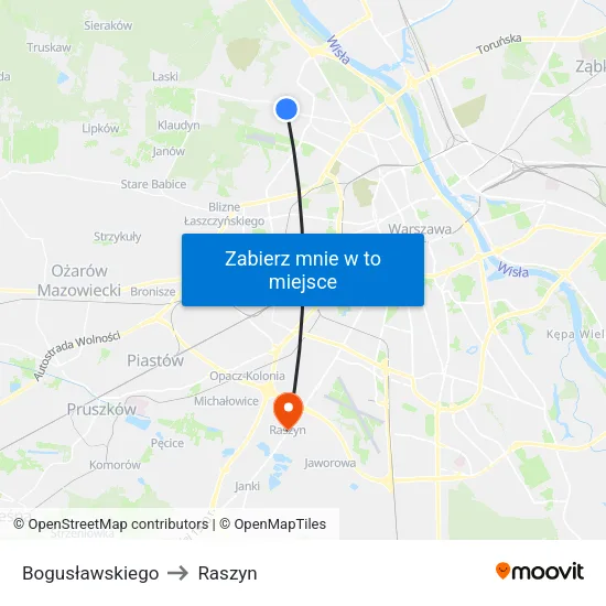 Bogusławskiego to Raszyn map