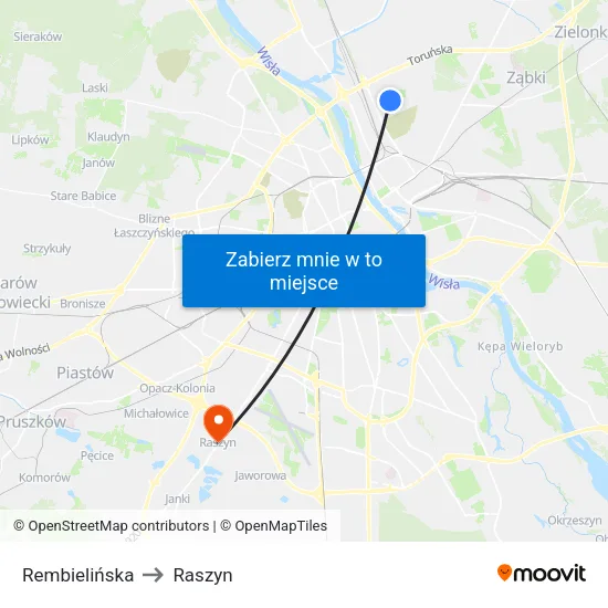 Rembielińska to Raszyn map