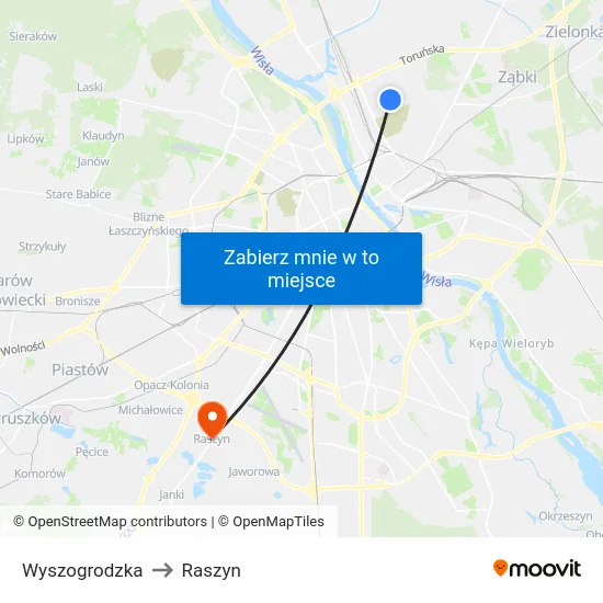 Wyszogrodzka to Raszyn map