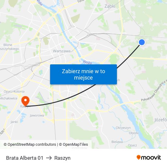 Brata Alberta to Raszyn map