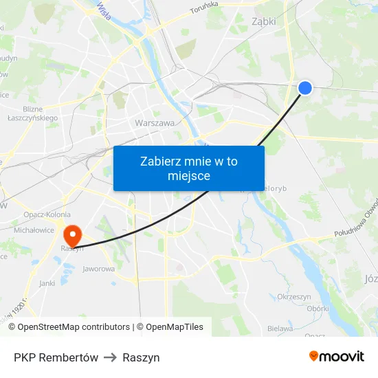 PKP Rembertów to Raszyn map
