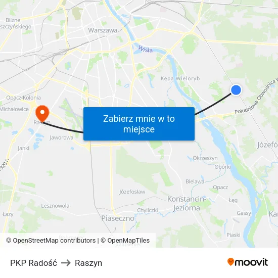 PKP Radość to Raszyn map
