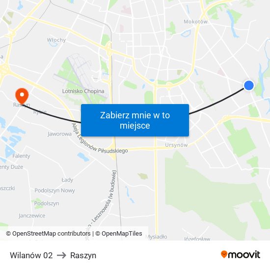 Wilanów 02 to Raszyn map