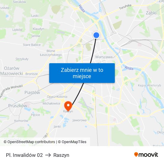 Pl. Inwalidów to Raszyn map