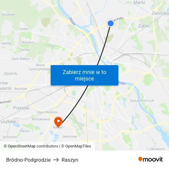 Bródno - Podgrodzie to Raszyn map