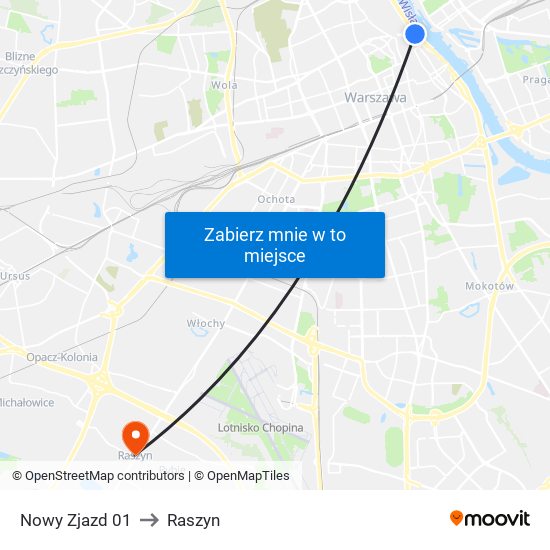 Nowy Zjazd 01 to Raszyn map