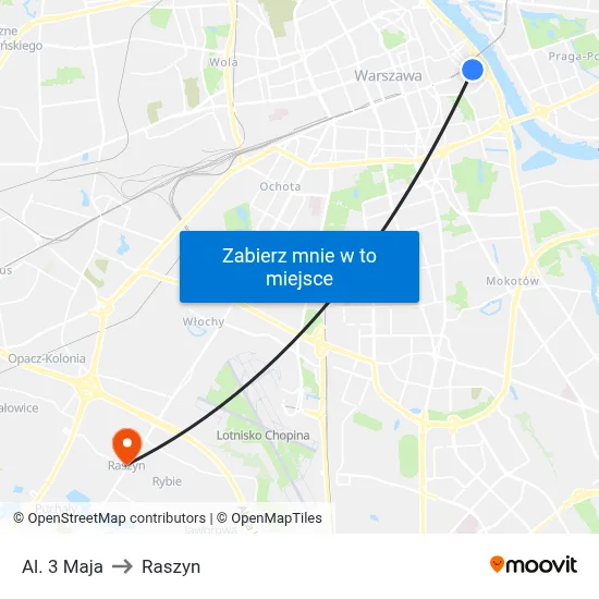 Al. 3 Maja to Raszyn map