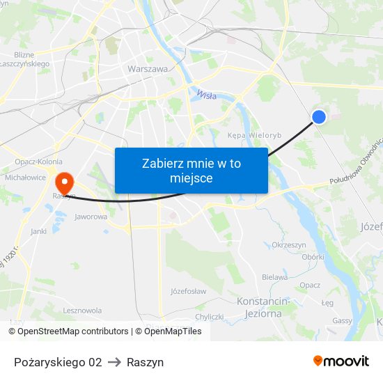 Pożaryskiego 02 to Raszyn map