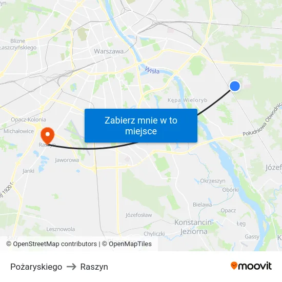 Pożaryskiego to Raszyn map