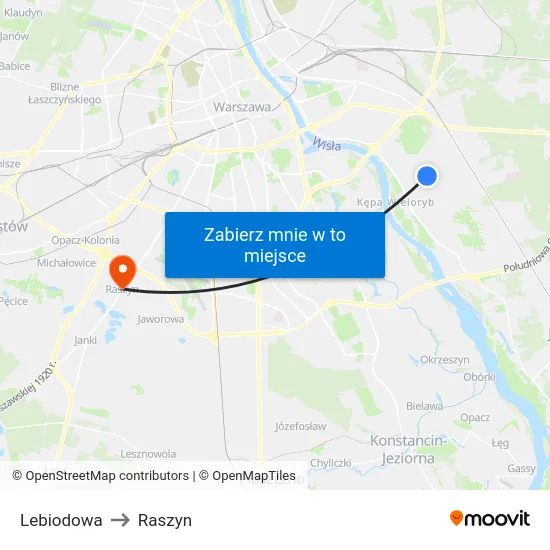 Lebiodowa to Raszyn map