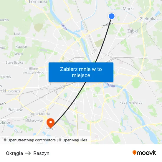 Okrągła to Raszyn map