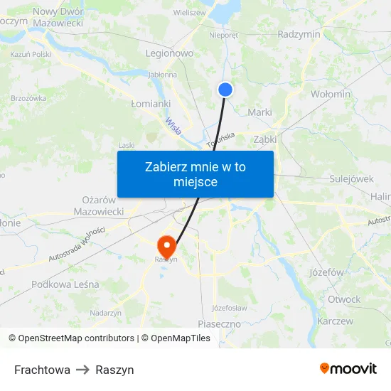 Frachtowa to Raszyn map
