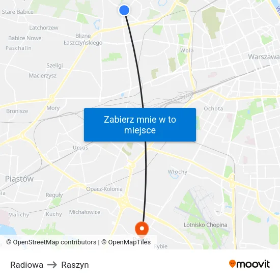 Radiowa to Raszyn map