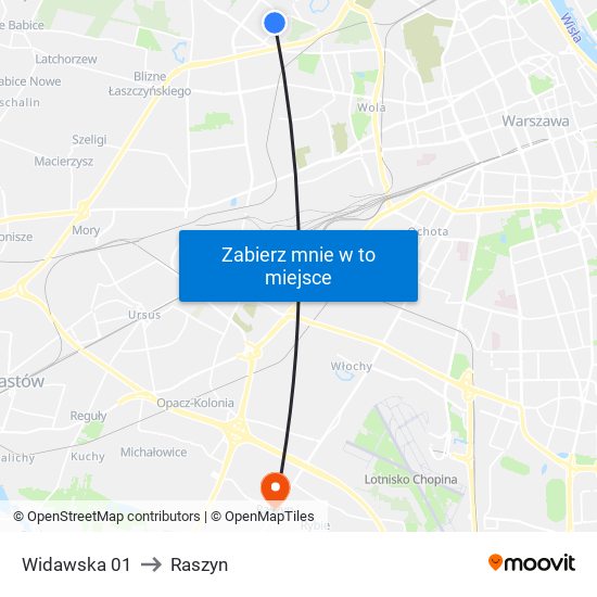 Widawska 01 to Raszyn map
