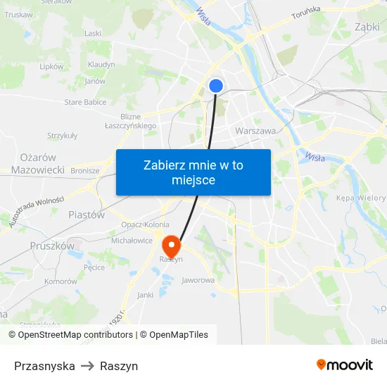 Przasnyska to Raszyn map