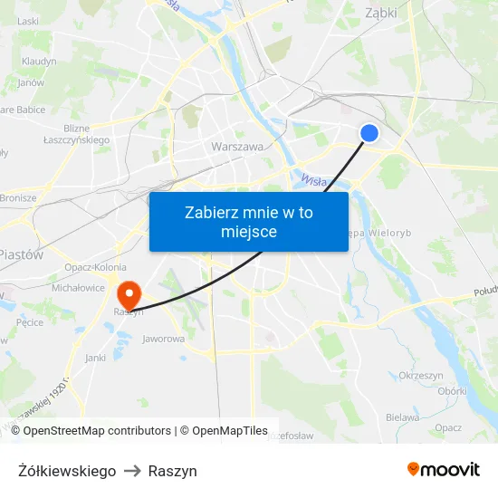 Żółkiewskiego to Raszyn map