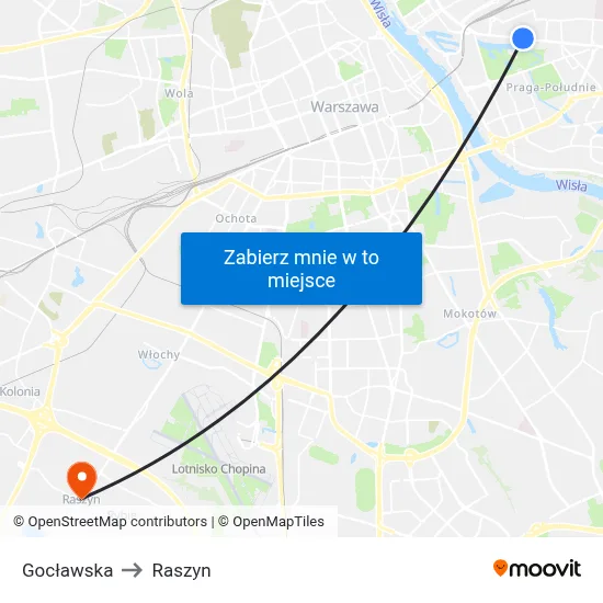 Gocławska to Raszyn map