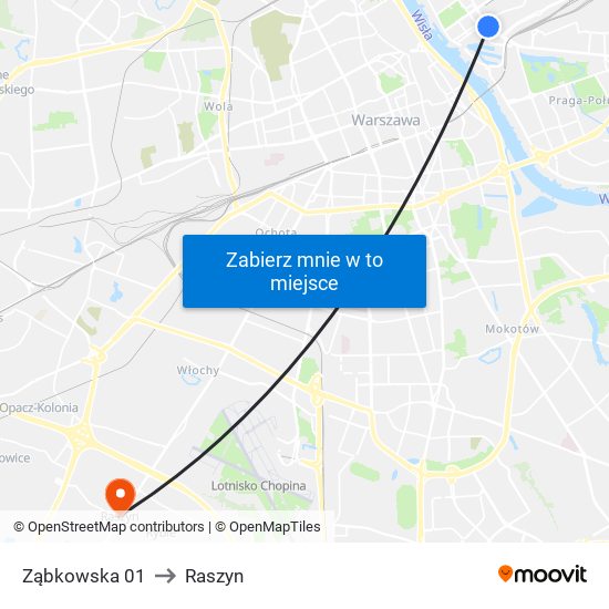 Ząbkowska to Raszyn map