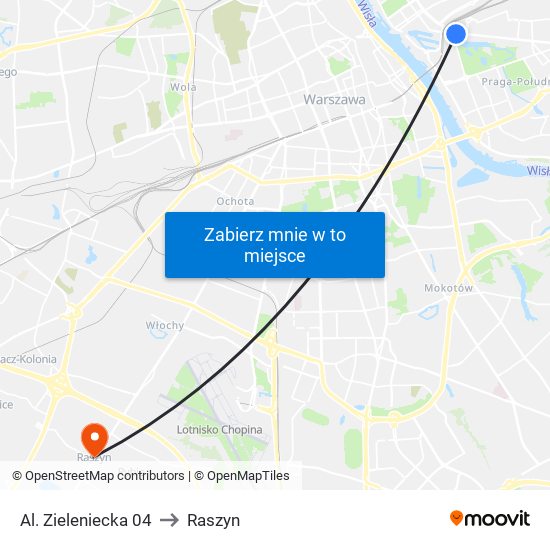 Al. Zieleniecka 04 to Raszyn map