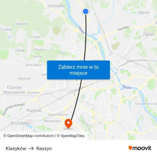 Klasyków to Raszyn map