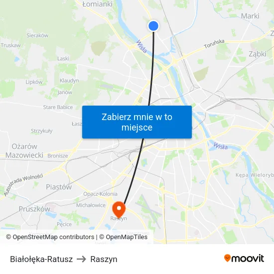 Białołęka - Ratusz to Raszyn map
