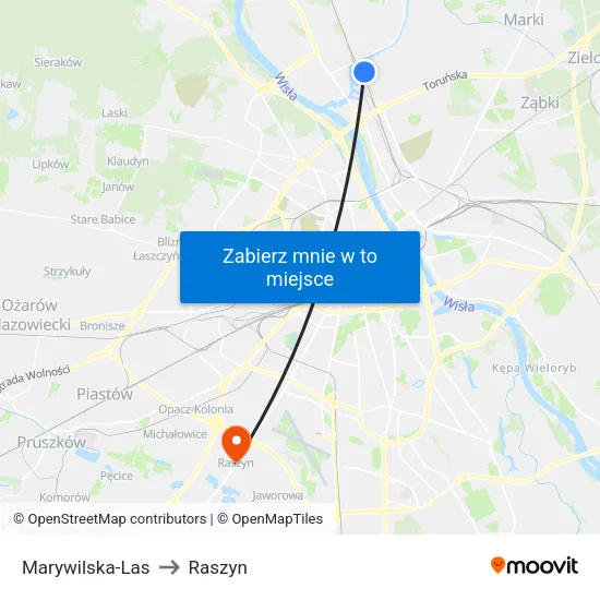 Marywilska - Las to Raszyn map