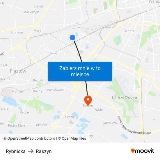 Rybnicka to Raszyn map