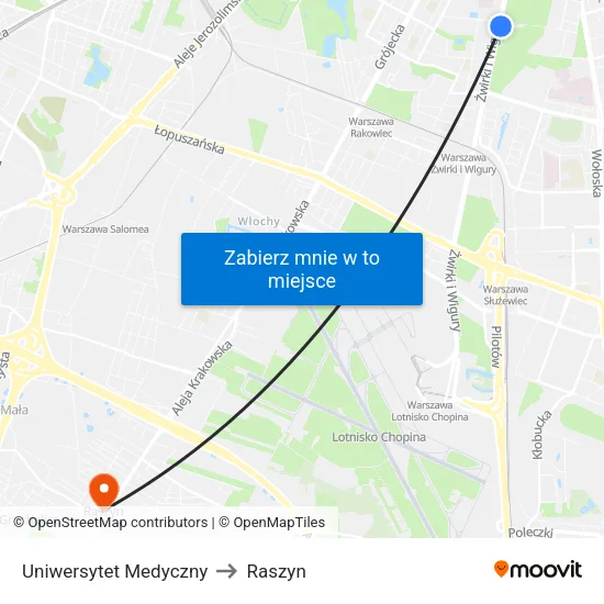 Uniwersytet Medyczny to Raszyn map
