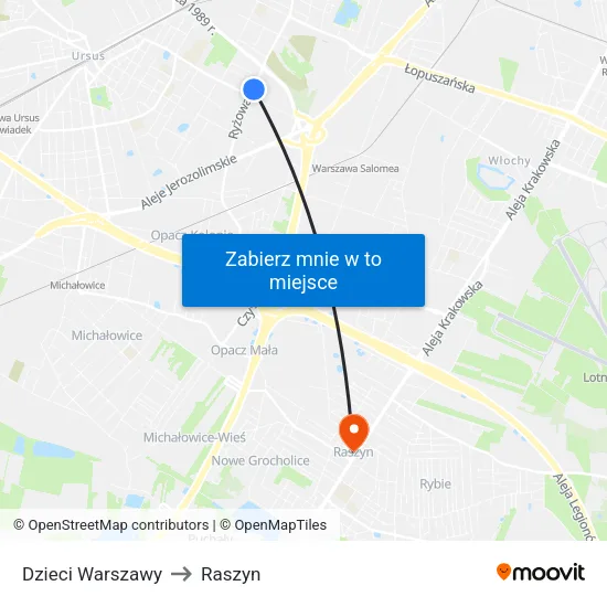 Dzieci Warszawy to Raszyn map