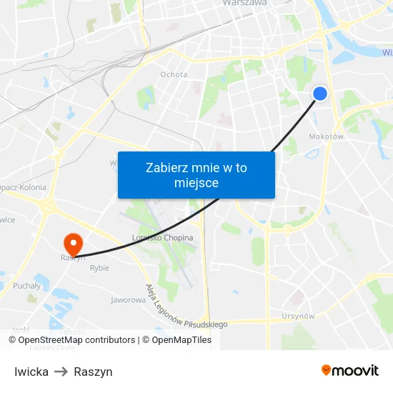 Iwicka to Raszyn map