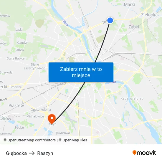 Głębocka to Raszyn map