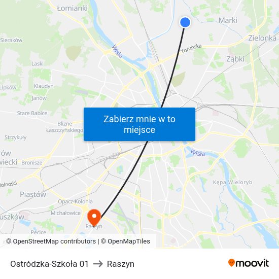 Ostródzka-Szkoła to Raszyn map