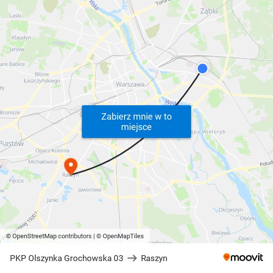 PKP Olszynka Grochowska 03 to Raszyn map