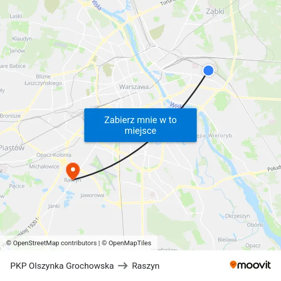 PKP Olszynka Grochowska to Raszyn map