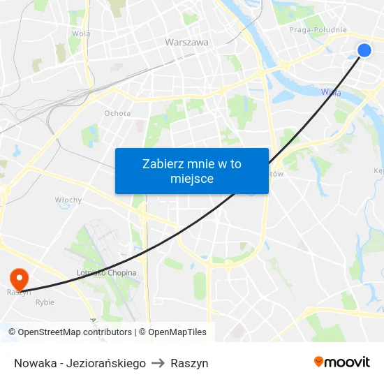 Nowaka - Jeziorańskiego to Raszyn map
