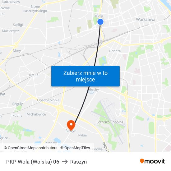 PKP Wola (Wolska) 06 to Raszyn map